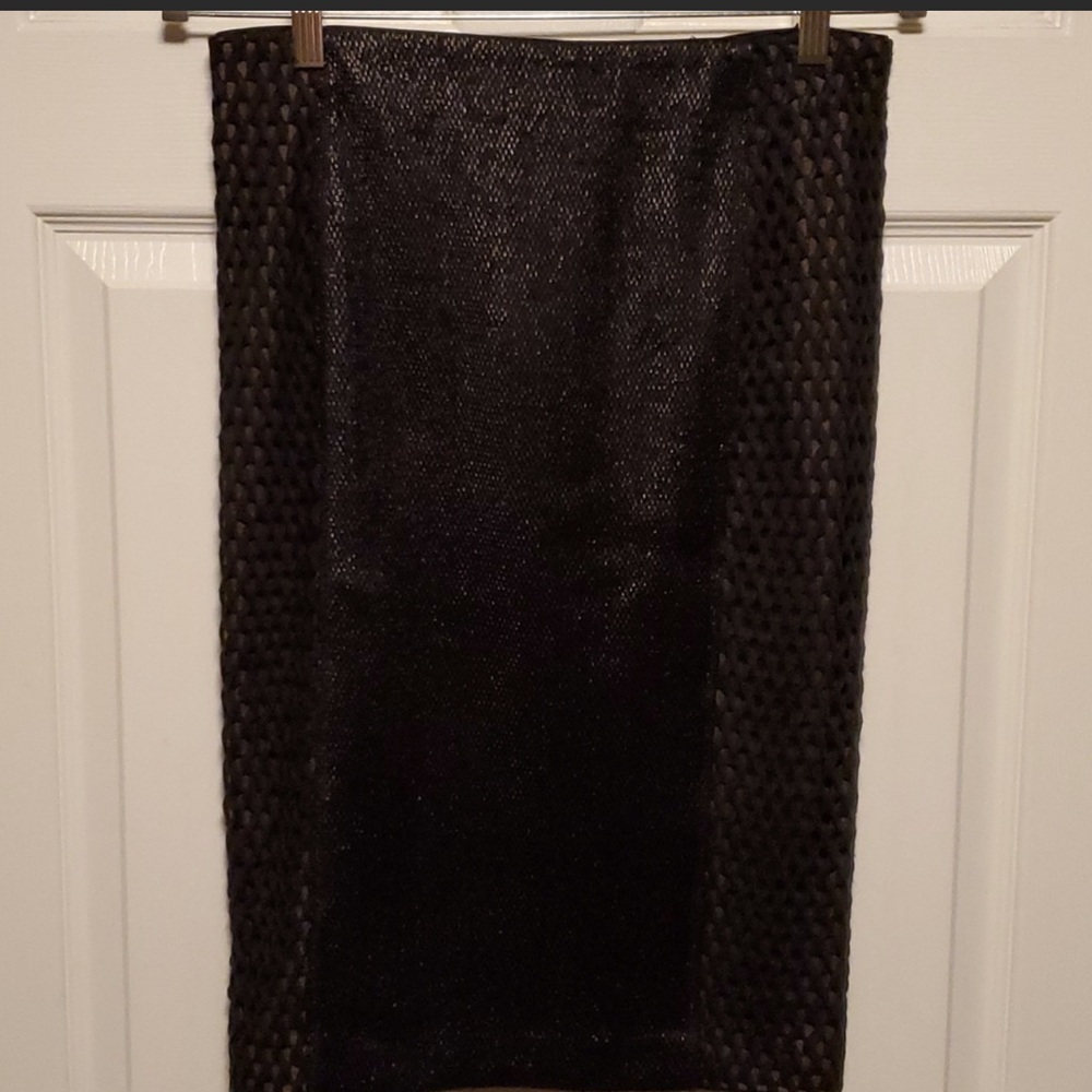 Byron Lars Mock Raffia Pegged Skirt